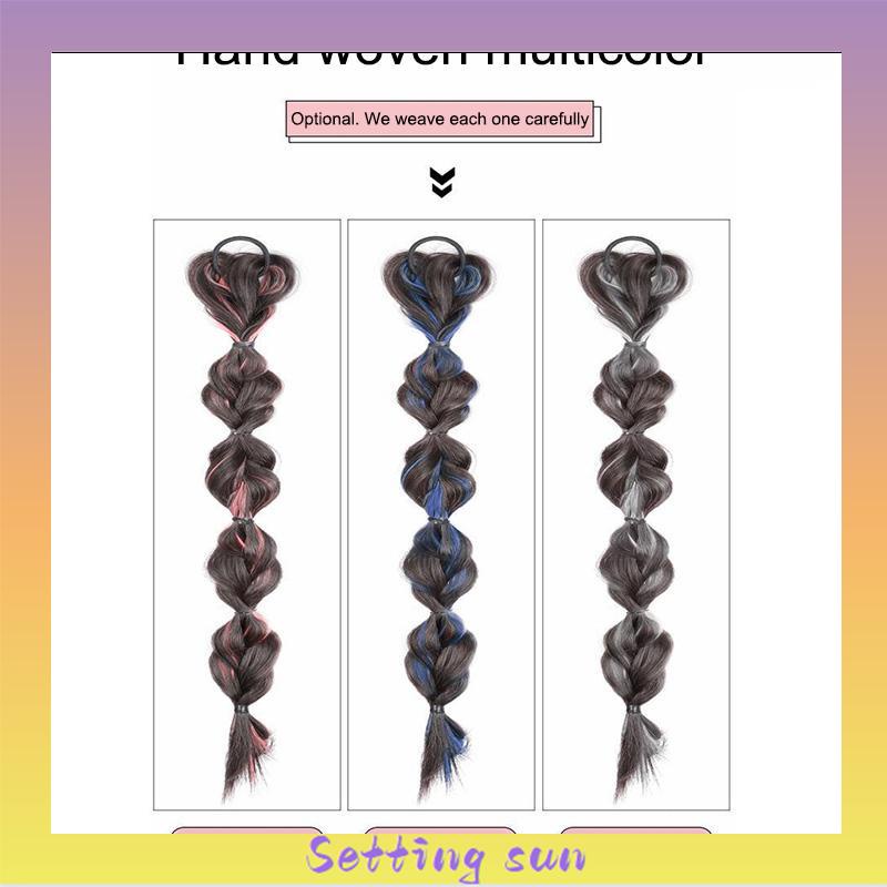 Ekor Kuda Poni Ganda Tinggi Wanita  Sorot Lantern Puff  Kepang Twist  Kepang Wig Tali TN