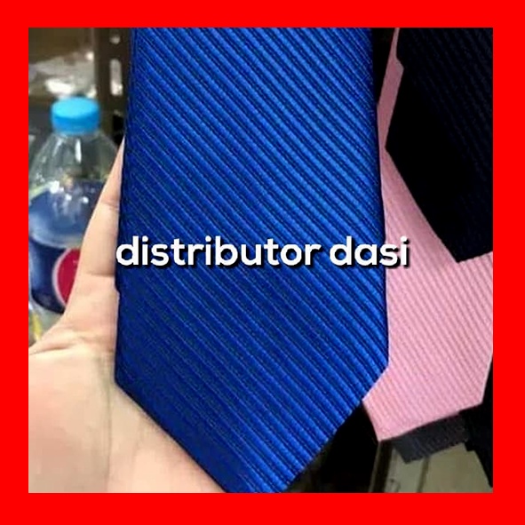 Dasi Pria Biru Elektrik Garis Salur 2 inch dan 3 inch polyester premium ready stok