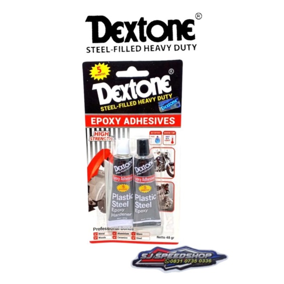 

Lem Dextone 5 menit Epoxy Adhesive - 48gr, lem dextone hitam-putih