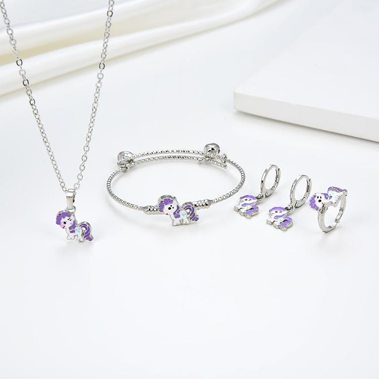 D57L HYL JEWELRY  Set Perhiasan Titanium Anak Wanita Anti Lapis Emas Karat Isi Love  Dan Tidak luntu