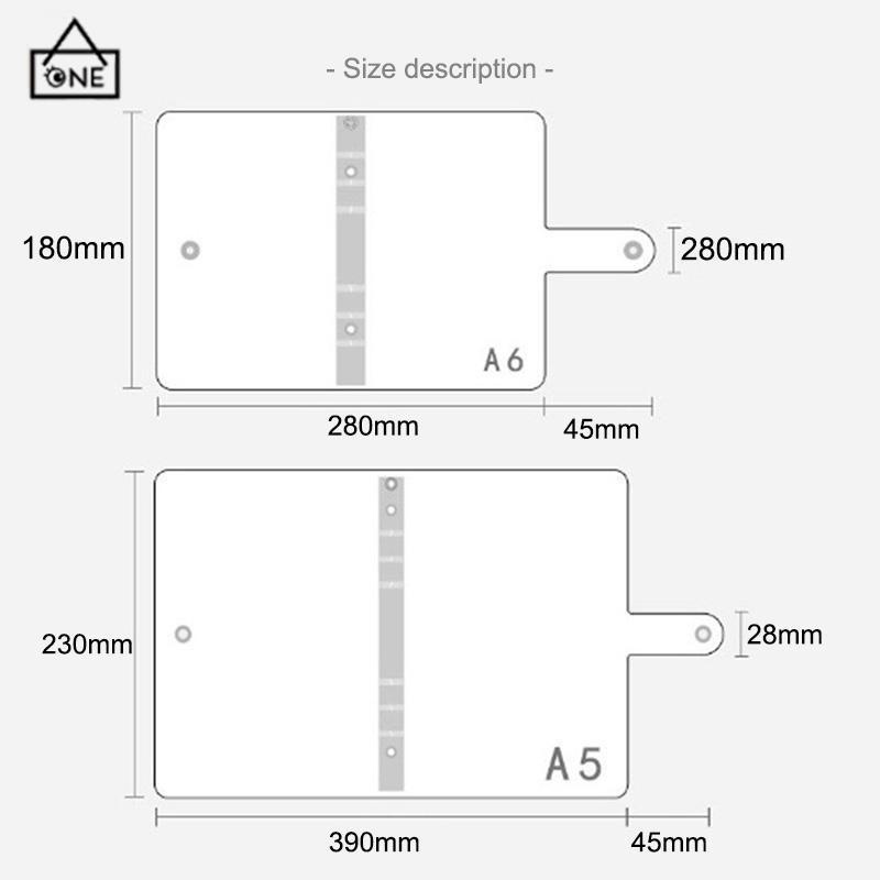 COD❤️A6/A5 Clear Soft PVC Notebook Binder Cover Planner 6-Ring Loose-Leaf Folder Stationary-A.one