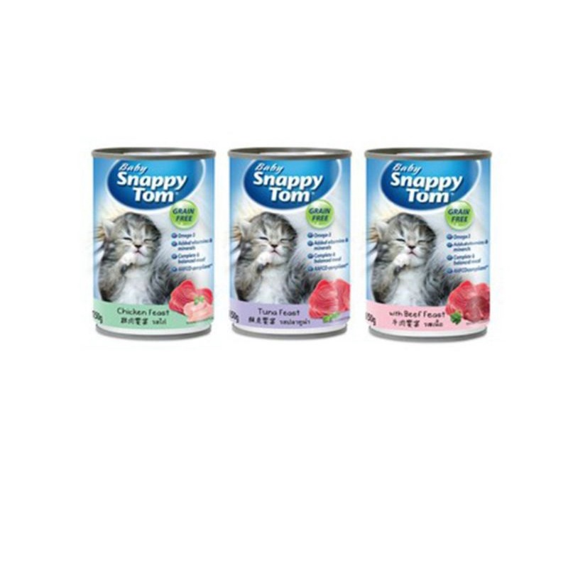 Makanan Basah Kucing kitten Kaleng 150 gr Wet Food Snappy Tom Baby 150 gram