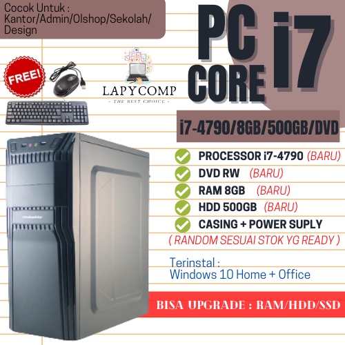 PROMO KOMPUTER CPU MURAH INTEL CORE I7 GEN 4 RAM 8GB HDD 500GB AVAILABLE DVD - FREE INSTAL SIAP PAKAI