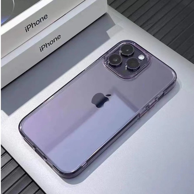 For iPhone 14 Official website Phone Case Fingerprint proof and fall proof iphone14pro Transparent  Hard Case Soft Edge 12 13 14 Pro Max Plus Silicone New Hard Protective Case