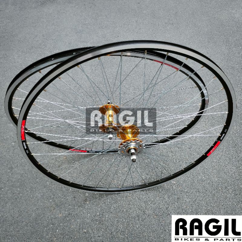 WHEELSET SEPEDA 700 ARAYA 700C DOLTRAP FIXIE BALAP ROAD BIKE FEDERAL VELG RIMS RIM AR719 719 HUB FRE