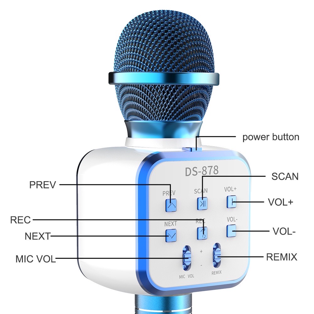Mic Karaoke HMN41 Bluetooth Speaker Microphone Amplifier Blutut Wireless