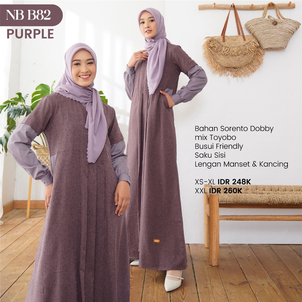 [BISA COD] NIBRAS GAMIS NB B82 Bahan Sorento Dobby mix Toyobo Dress Simpel Modern by Nibras