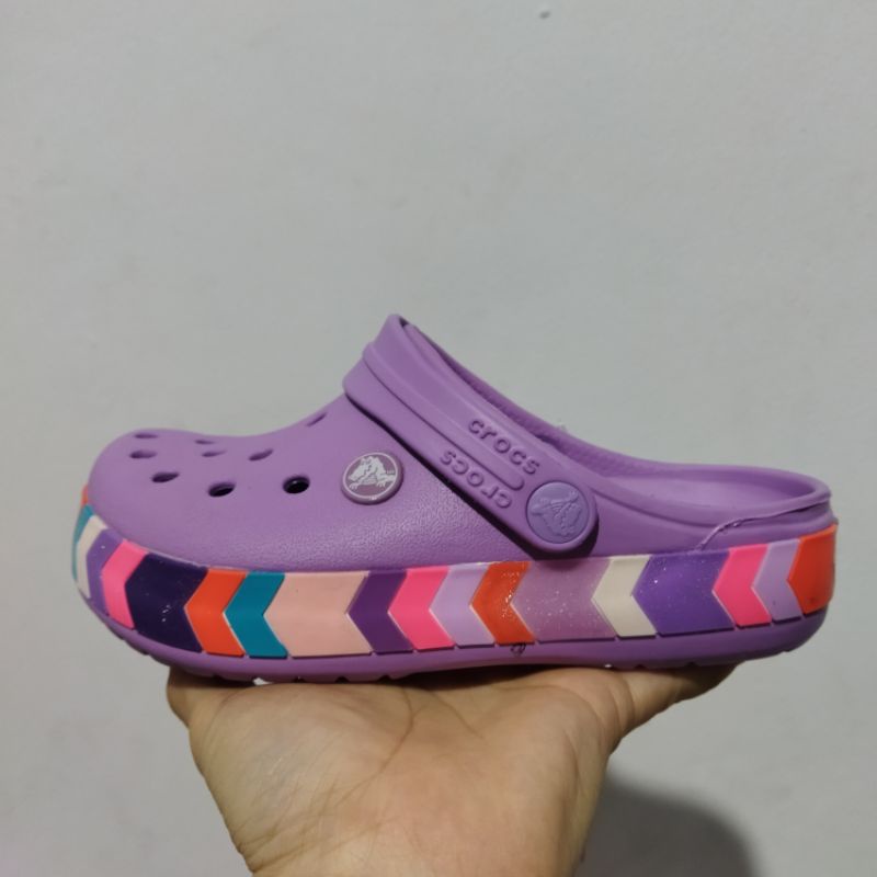 CROCS CHEVRON BEADED CLOG  RAINBOW KIDS and JUNIOR