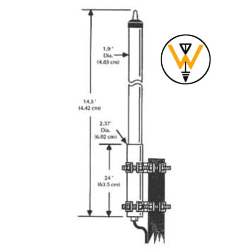 HUSTLER HS6-45070 450-470MHZ 6DB VERTICAL ANTENNA