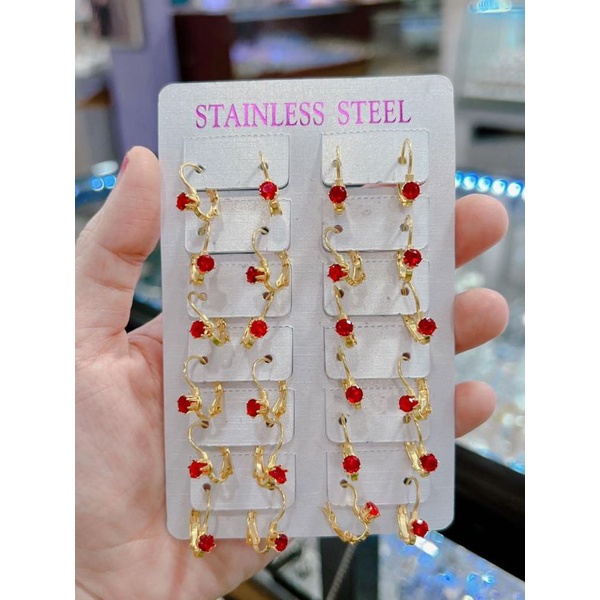 Anting desy titanium mata merah