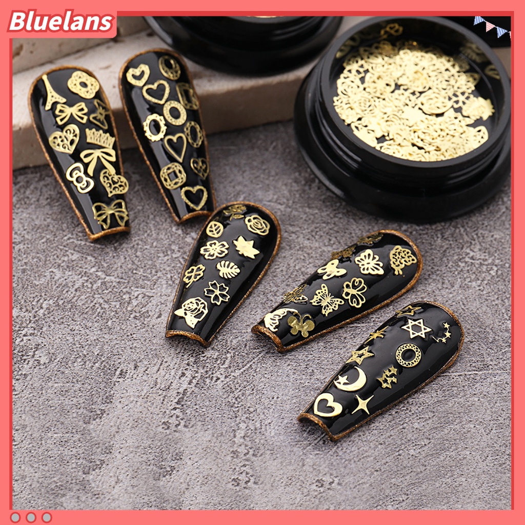 (In Stock) Kacamata Hitam Lensa Warna Warni ♡Payet Logam Bentuk Hati Daun Mahkota Pita Untuk Aksesoris Perhiasan Nail Art