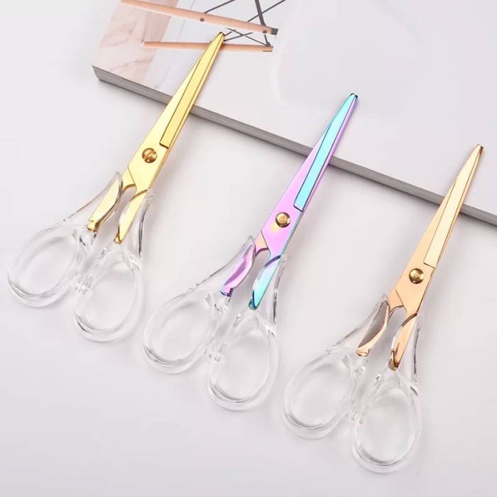 

Bergaransi Transparent Rose Gold Rainbow Acrylic Scissors Sale!!!
