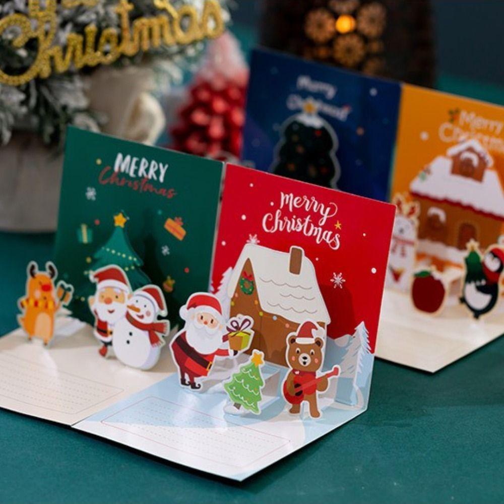 【 ELEGANT 】 Kartu Ucapan Dengan Amplop 3D Snowman Hadiah Tahun Baru Sahabat Keluarga Ulang Tahun Thank You Card