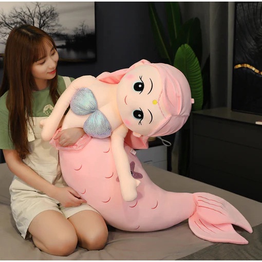 Mainan Boneka Anak Perempuan Karakter Putri Duyung Mermaid Queen Jumbo Import Ukuran Besar 90cm