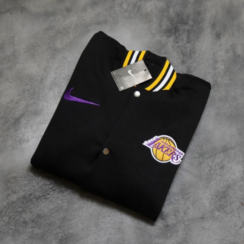 VARSITY LAKERS X NIKE HITAM BORDIR AUTHENTIC PREMIUM