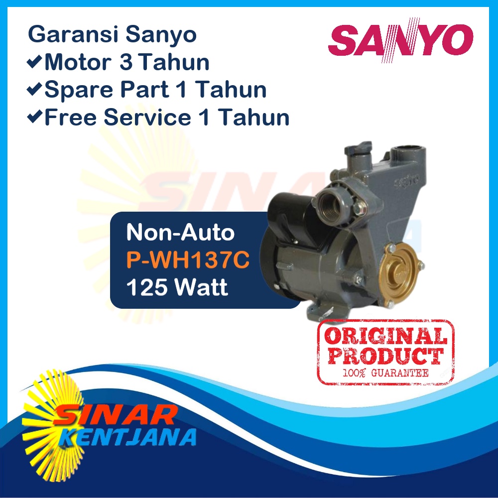 Pompa Sanyo PWH-137 C - Sumur Dangkal Non Otomatis