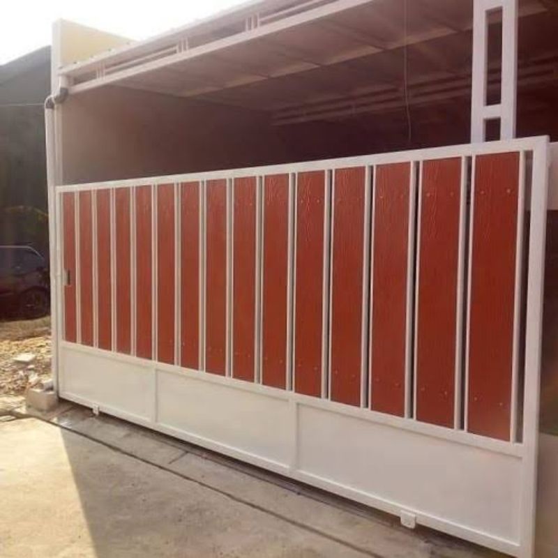 pagar pintu rumah minimalis motif kayu