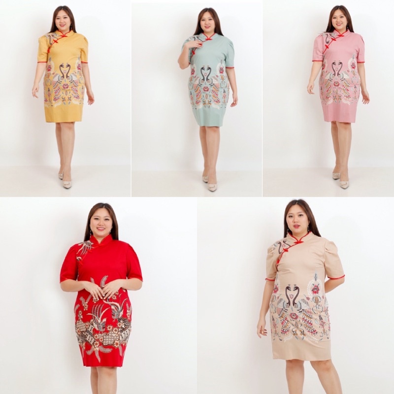 Jual Baju Dress Batik Oriental Wanita Cheongsam Jumbo Big Size Ld Xm Xxl Xxxl Dress Hamil