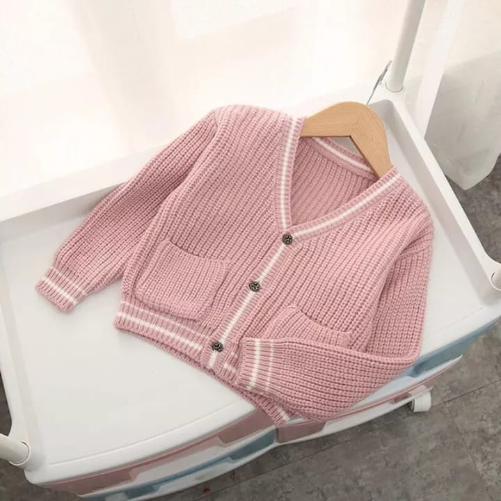 OUTER. COD. sweater cardigan rajut lis tangan Anak Umur 2-12 tahun/ Atasan Anak Perempuan