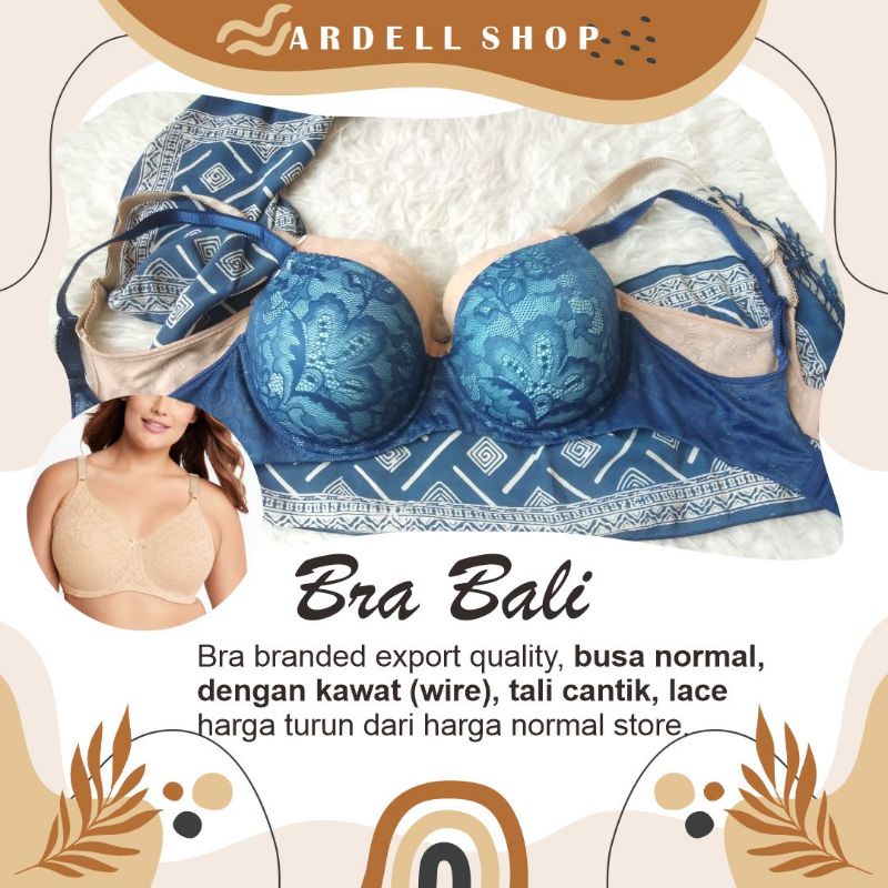 BALI Bra Wanita Big Size 40E Nude Full Cup Renda Busa Tipis Kawat Bra Jumbo Nyaman