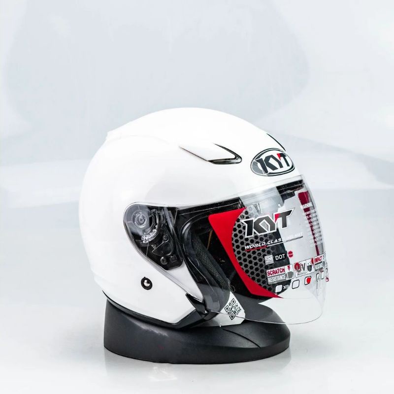 HELM KYT DJ MAXI WHITE ORIGINAL HELM KYT DOUBLE VISOR KYT DJMAXI PUTIH ORI MURAH HELM TOURING KYT