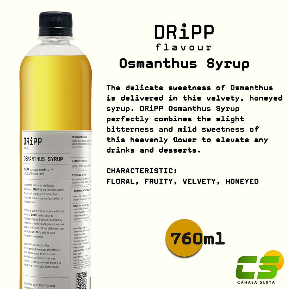 

Dripp Sirup / Syrup - Osmanthus Syrup 760 ml