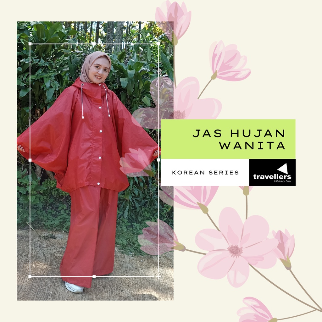 Jas Hujan Wanita / Jas Hujan Hijab Muslimah Travellers Korean All Series