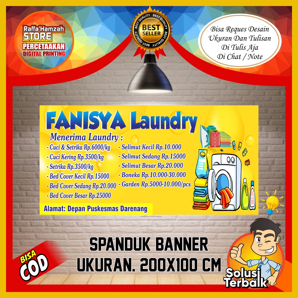 Spanduk Banner Laundry Spanduk Laundry Sepanduk Laundry Baner Laundry Ukuran 2x1m