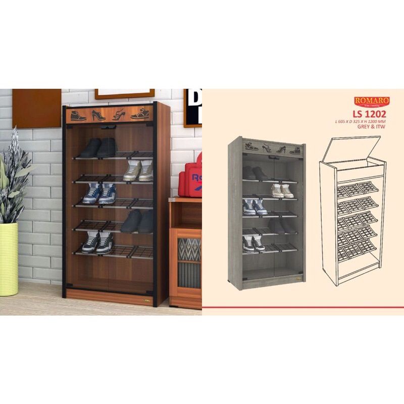 Lemari Sepatu Pintu Kaca Romaro LS-1202