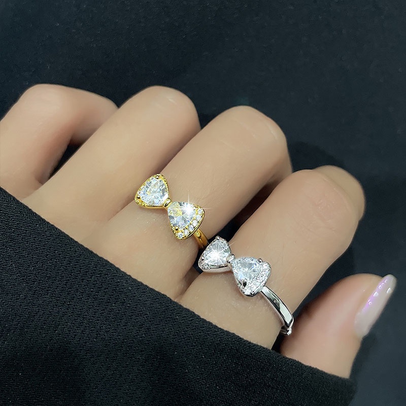 Cincin Wanita Desain Pita Hias Kristalzircon Gaya Elegan Untuk Pernikahanpertunanganpesta