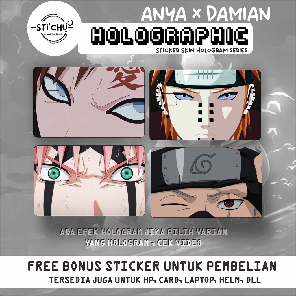 Sticker Kartu Atm HOLOGRAM Naruto Skin Card Emoney Flazz Tapcash ATM Debit Credit