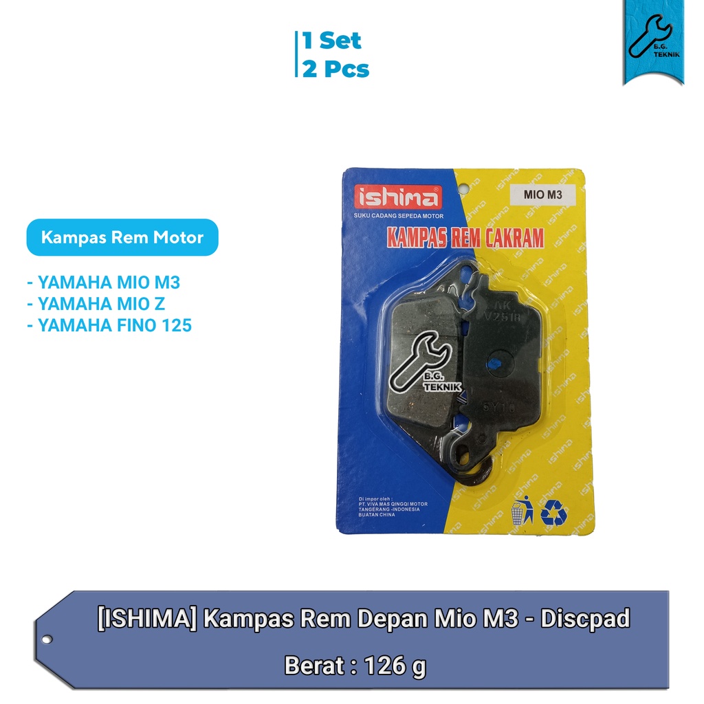 [ISHIMA] Kampas Rem Depan Mio M3 - Discpad
