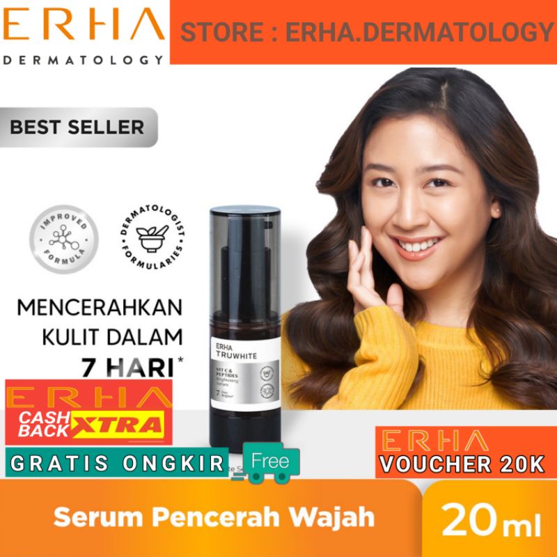 ERHA TRUWHITE VIT C & PEPTIDE BRIGHTENING SERUM  - SERUM PENCERAH WAJAH / C SERUM / SERUM ERHA / VIT