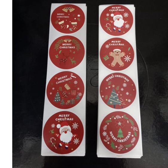 

Sticker Christmas/ Stiker Natal Bulat/ Stiker Lucu