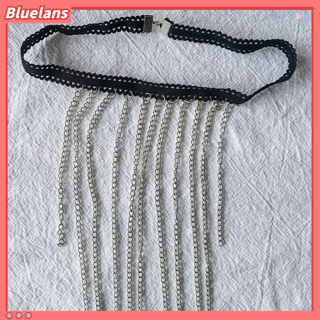 Bluelans Rantai Paha Multilayer Dengan Liontin Rumbai Geometris Gaya Vintage Untuk Klub