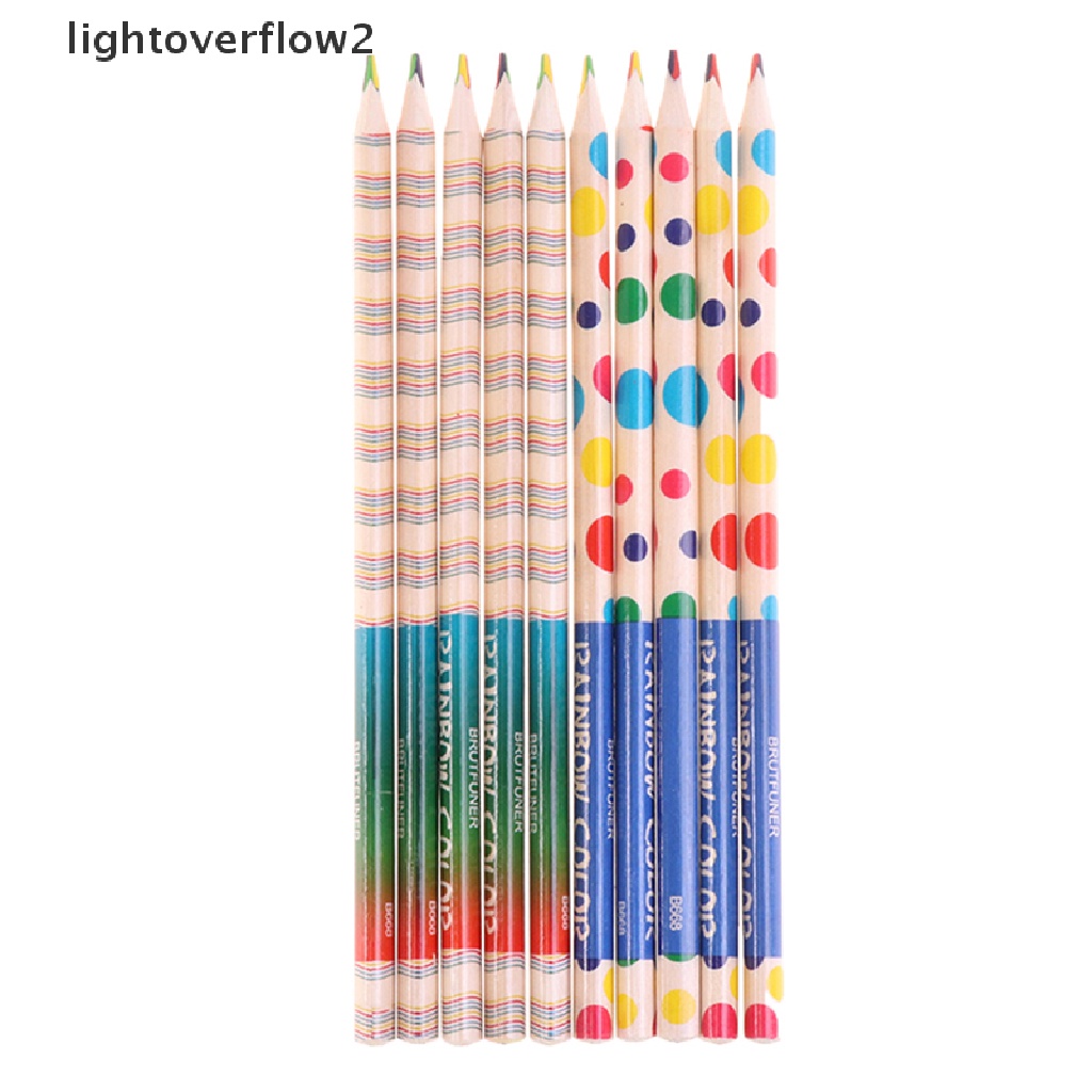 (lightoverflow2) 10pcs / Set Pensil Warna Satu Inti Tipis Untuk Stationery (ID)