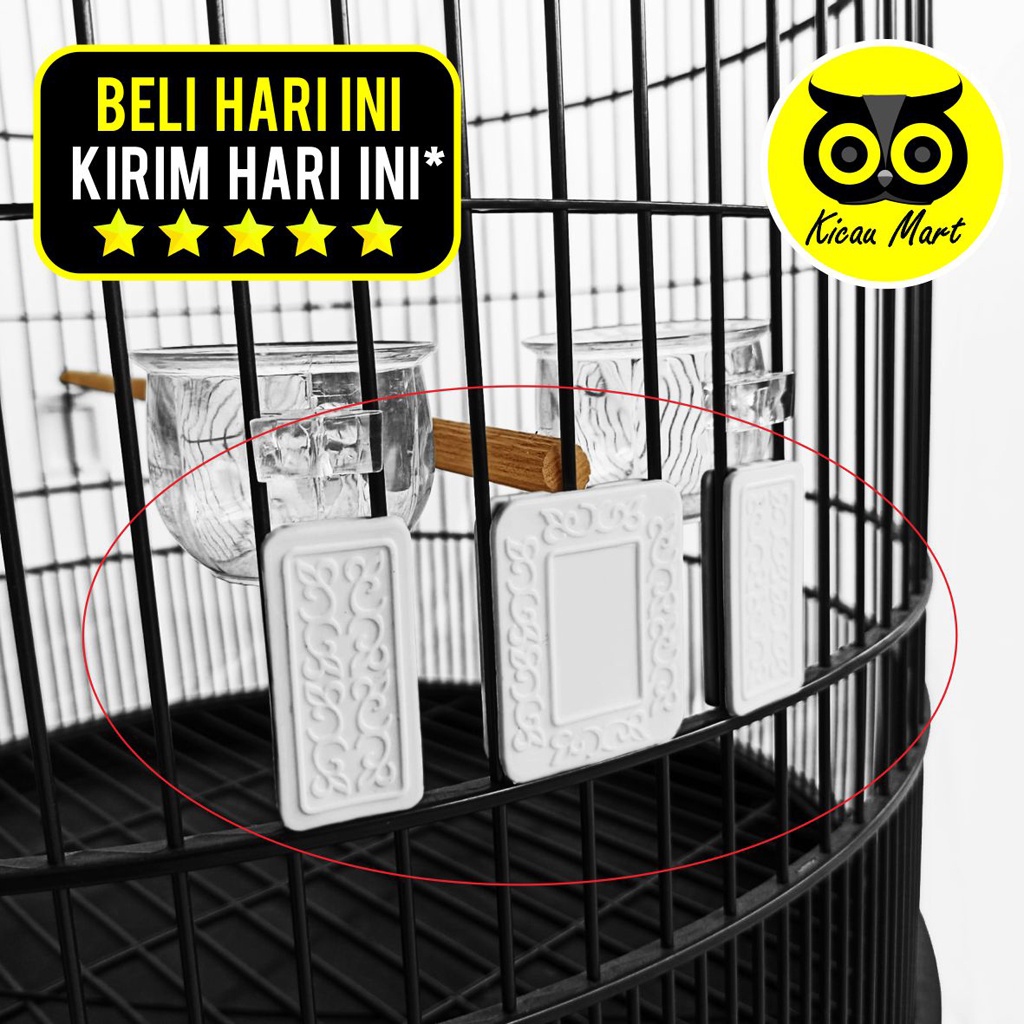 Variasi Sangkar Burung Murai Stoper Plastik Mika Putih Batik Aksesoris Stoper Sangkar Kandang Burung Murai Batu Variasi Dudukan Cepuk Tangkringan Sangkar Murai