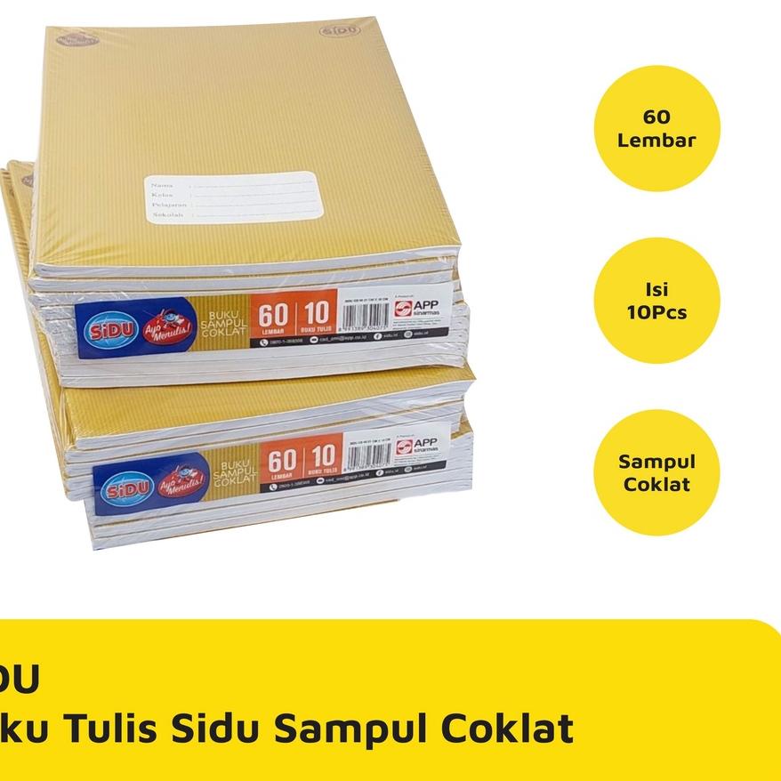 

SALE!!BUKU TULIS SIDU 60 LEMBAR SAMPUL COKLAT 10 PCS / PACK MURAH|KD1