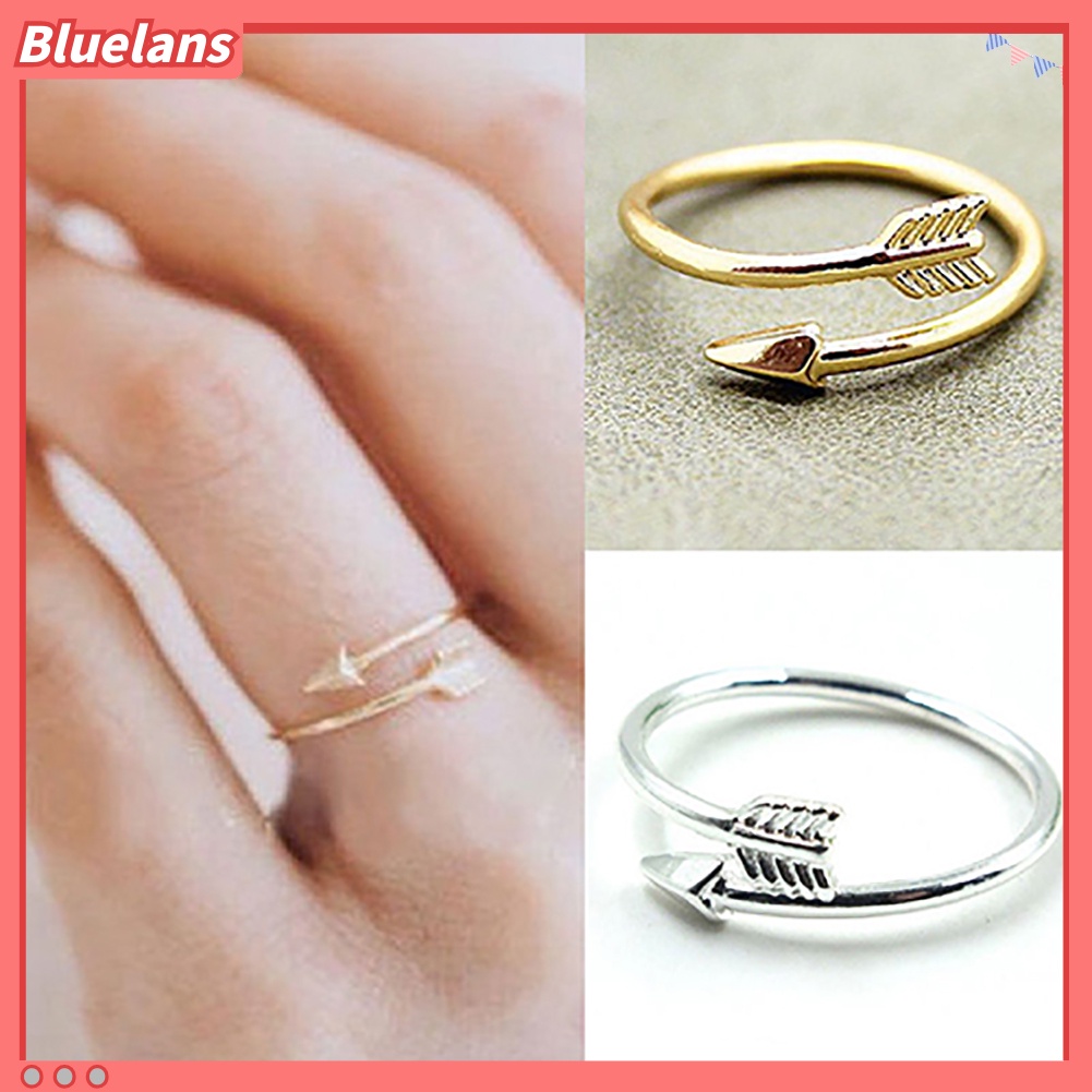 Bluelans Women Fashion Golden Silver Tone Adjustable Arrow Open Knuckle Ring Jewelry