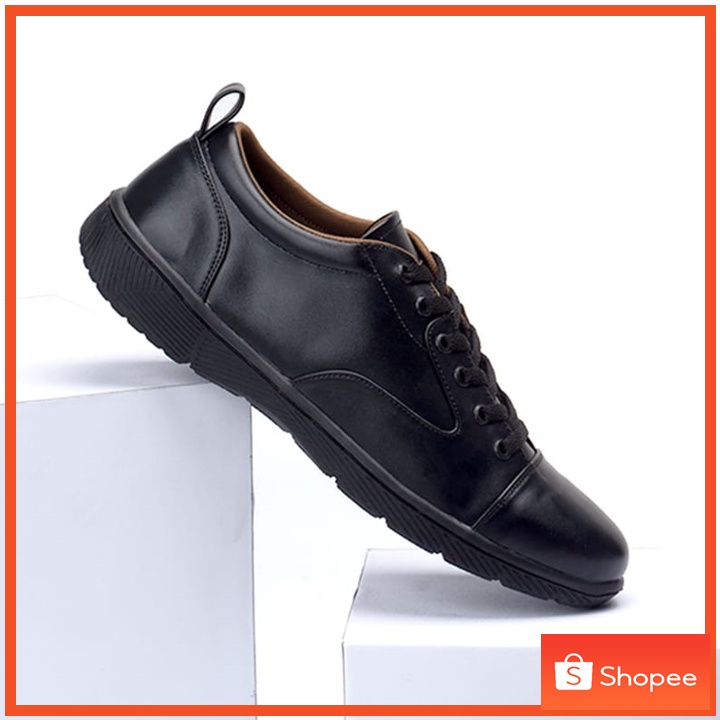 FRATELLO BLACK - Sepatu Pantofel Casual Kulit Original