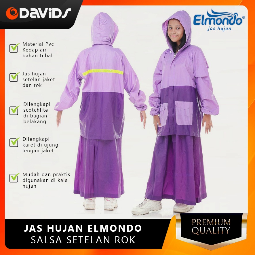 Jas Hujan Wanita Gamis Jaz Ujan Hijab Jass Perempuan Rok Mantel Salsa