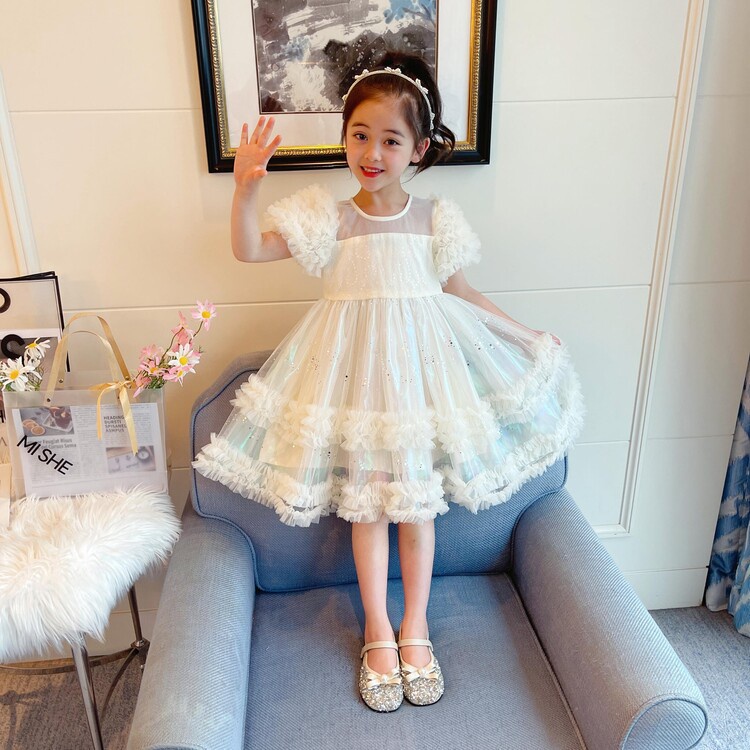 [PRINCESS KESLI] 1-10 Tahun Gaun Apricot Dress Pesta Princess Anak Perempuan Party Ulang Tahun Bahan Tule Lembut Sudah Dilapisi Furing Premium