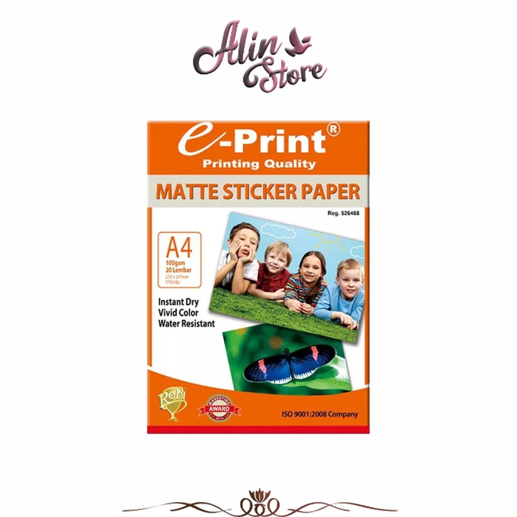 

Kertas Stiker Matte/ Doff A4 100gr e-Print