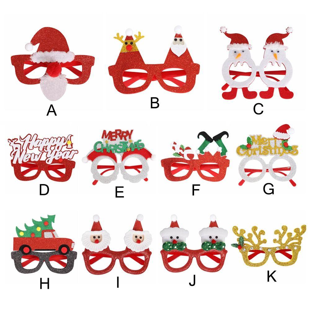 Top Kacamata Natal Cosplay Costume Eyeglasses Party Glasses Dekorasi Liburan Menyenangkan Hadiah Natal Aksesoris Natal Untuk Anak-Anak