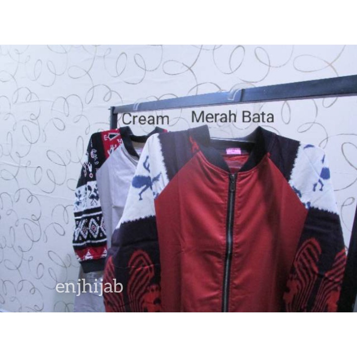 Gamis Motif Abstrak Premium Baju Toyobo Model Belah Depan Terkini