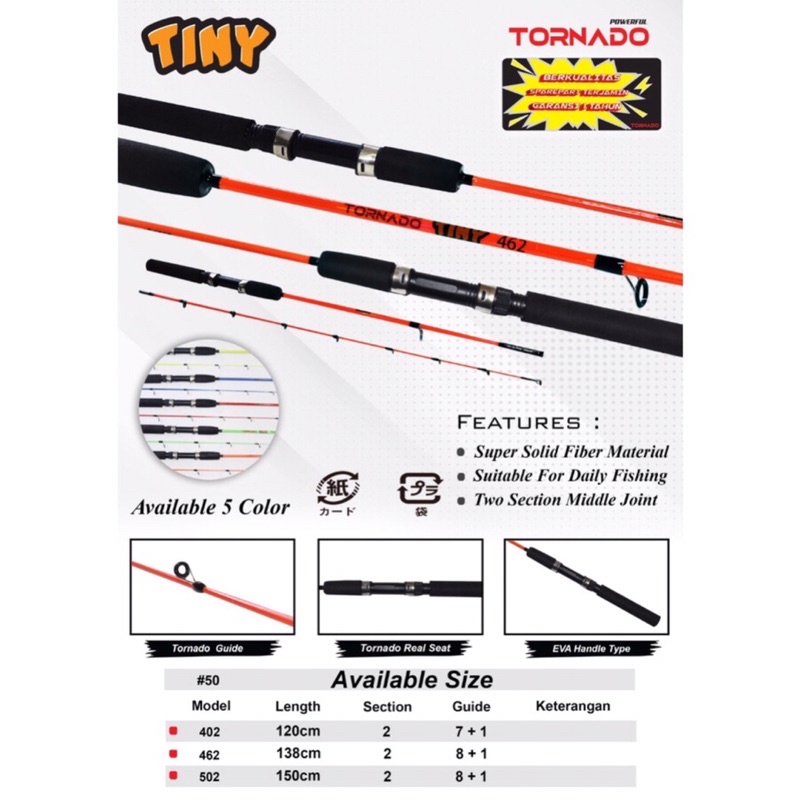 Joran Pancing Udang Galah Super Lentur Sensitif Tornado Tiny 150 Cm Material Carbon fiber Alat Panci