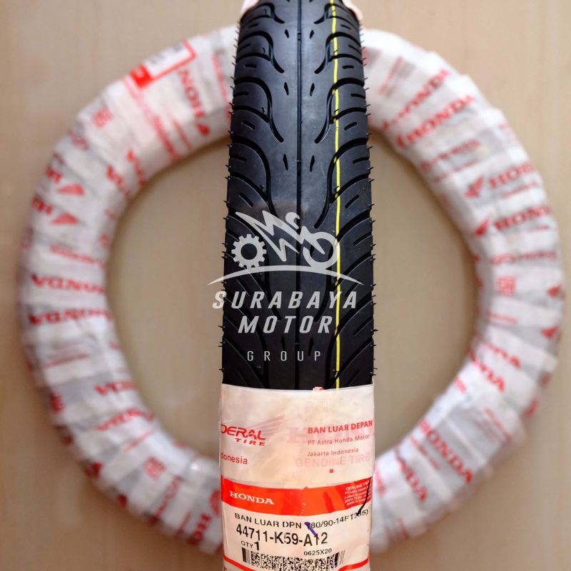 Ban Tubeless Honda 80/90-14 AHM Vario Beat Scoopy Spacy Matic Sepeda Motor Original