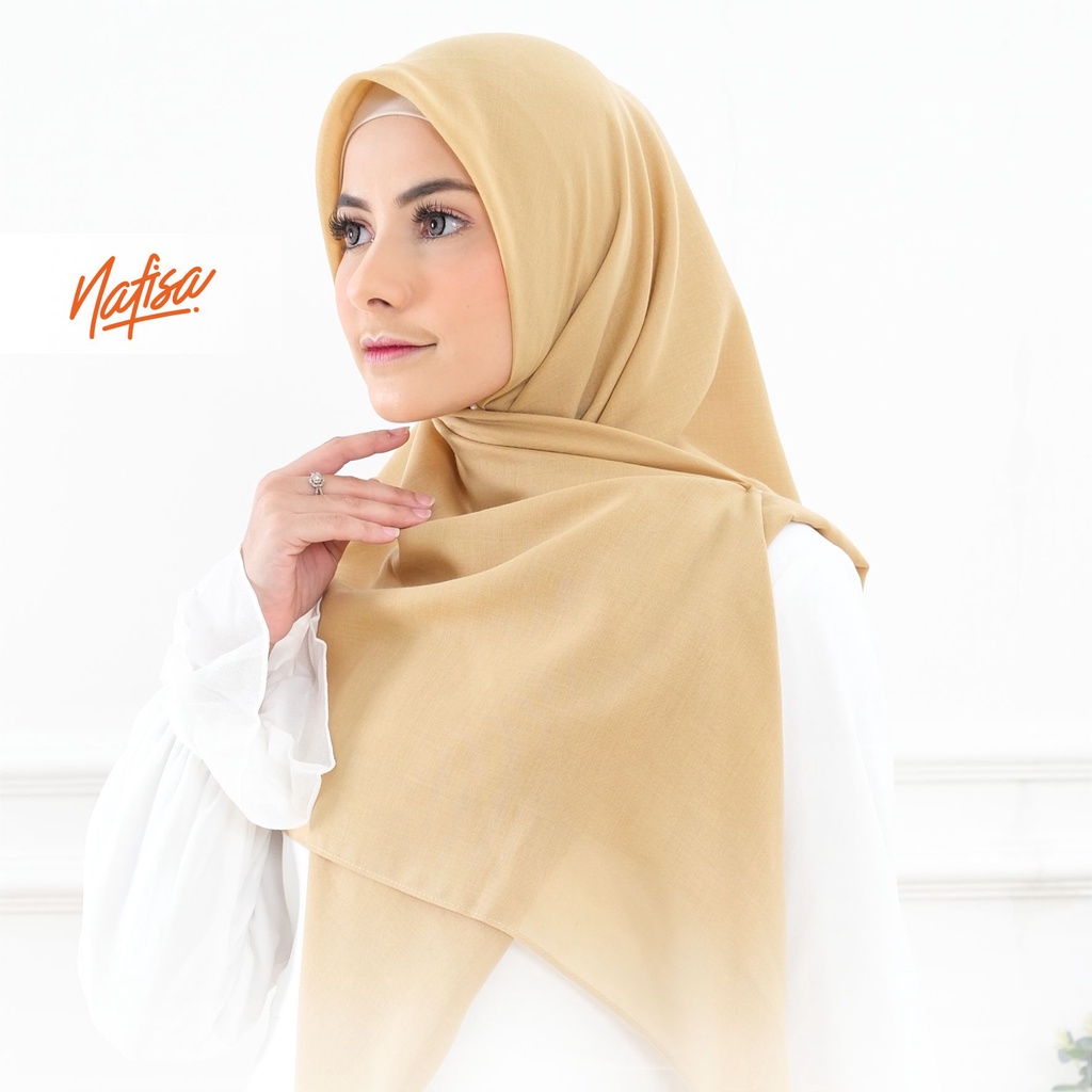 Segiempat Nafisa ALLURA | Scarf Jumbo Original Nafisa Premium Quality Hijab Segiempat Polos Jahit Tepi Segi4