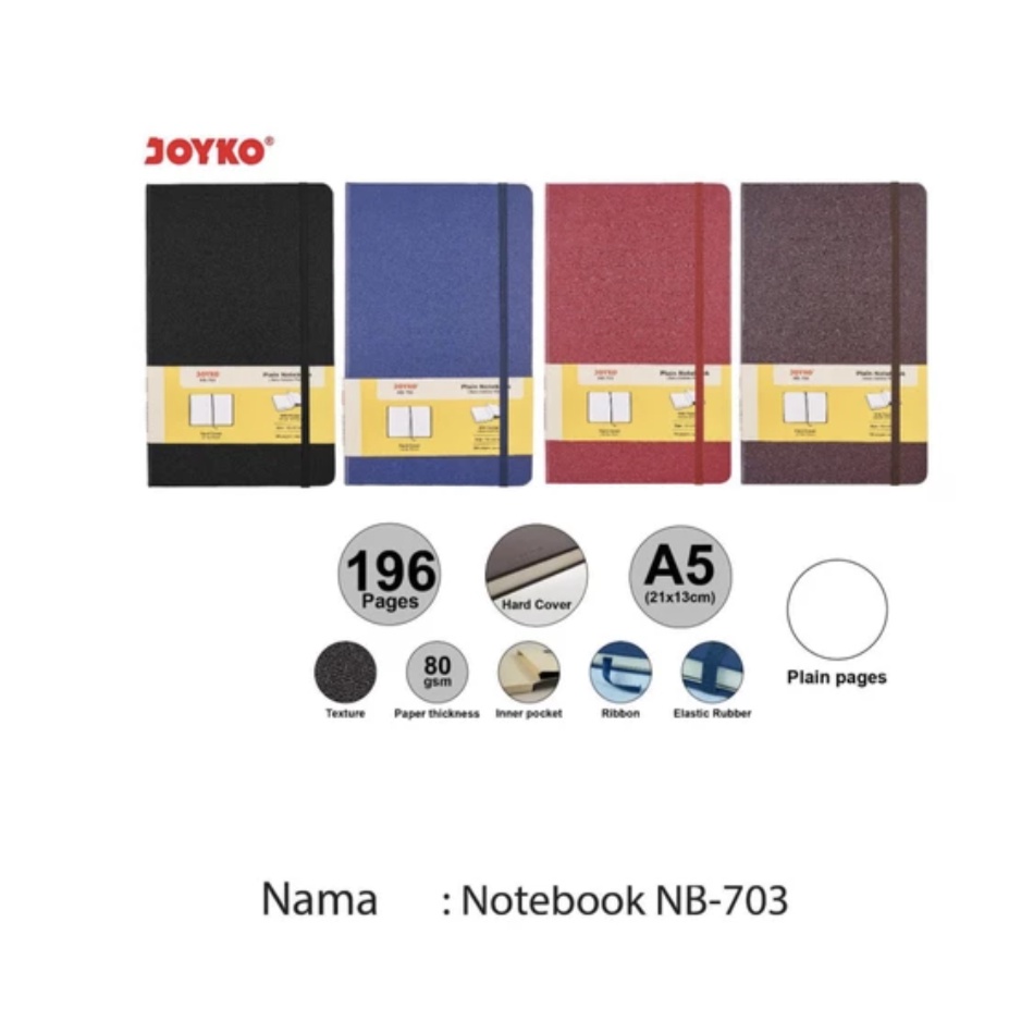 

Joyko Plain Notebook NB-703 Buku Catatan Sampul Hard Cover 13x21cm