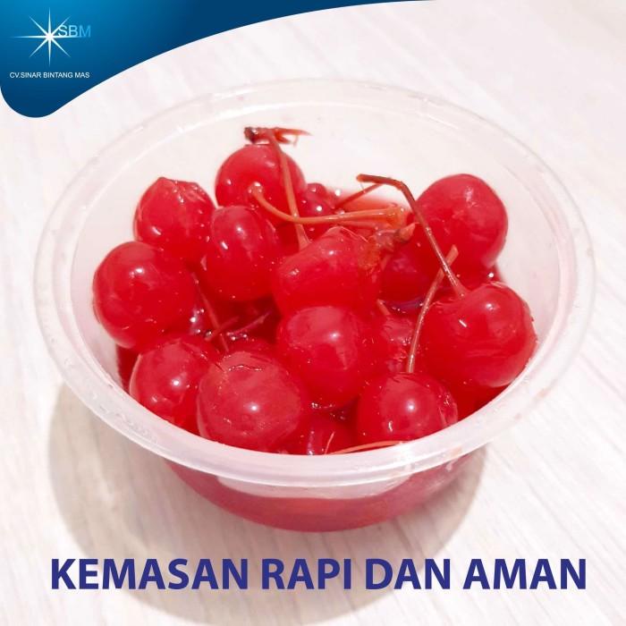 

Buah Ceri Merah Maraschino Tangkai Cherry Hiasan Kue 40 pcs 500g
